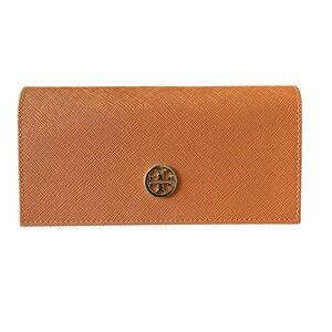 Tory Burch Saffiano Orange Leather Eyeglasses Sunglasses Case